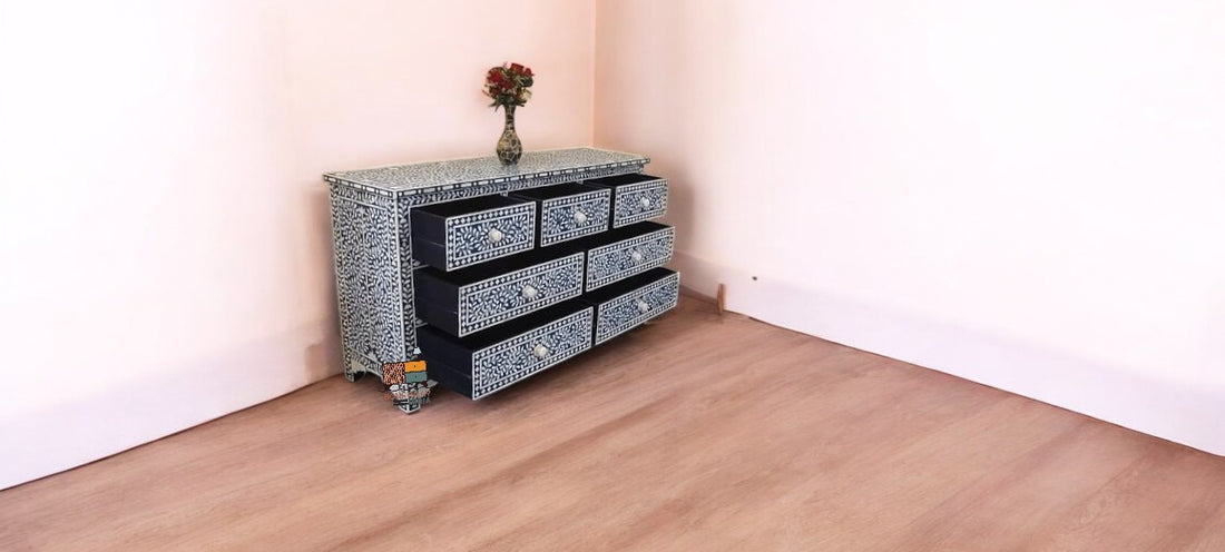 handmade bone inlay buffet bone inlay cabinet chest bone inlay furniture, home decor furniture