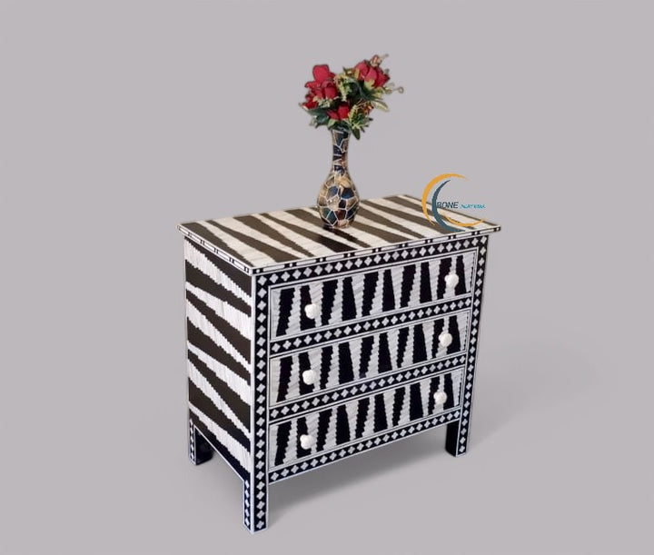 New Handmade bone inlay 3 Drawer cabinet chest, bone inlay furniture, bone inlay buffet, home decor furniture,