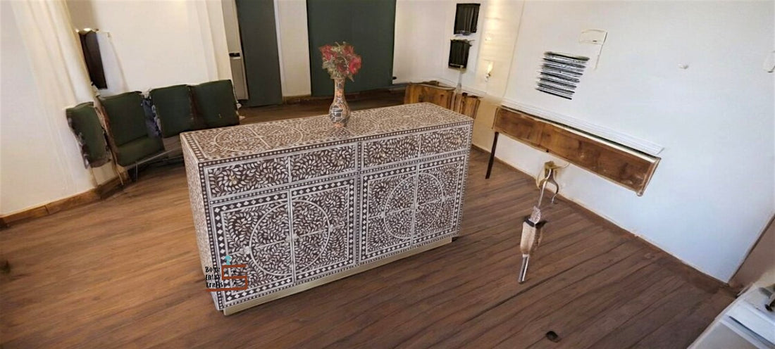 handmade mother of pearl inlay 2 Drawer 4 Door buffet mop inlay furniture home decor cabinet