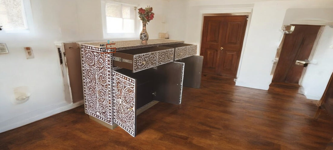 handmade mother of pearl inlay 2 Drawer 4 Door buffet mop inlay furniture home decor cabinet