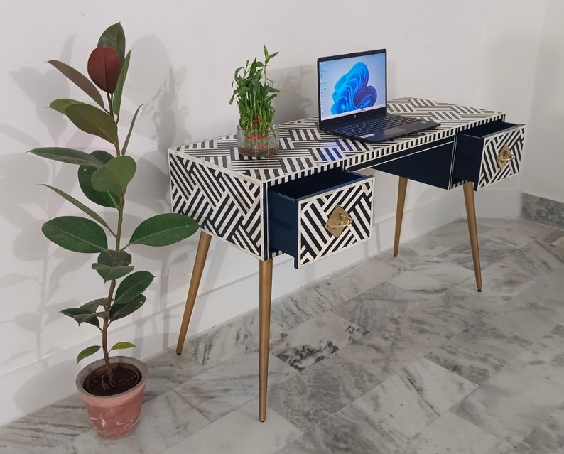 New handmade Bone inlay Work Desk, laptop table, console table, bone inlay furniture,