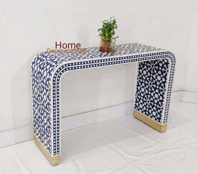 New handmade Bone Inlay morrocan U console, bone inlay console, bone inlay furniture