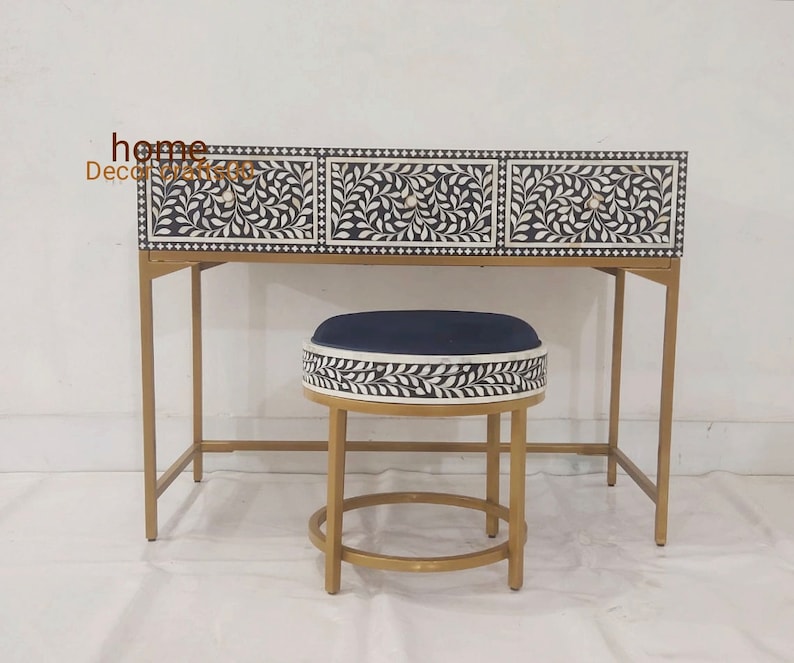 Bone inlay vanity, Bone inlay 3 drawer console , Bone inlay dressing set