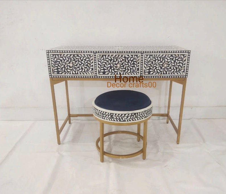 Bone inlay vanity, Bone inlay 3 drawer console , Bone inlay dressing set