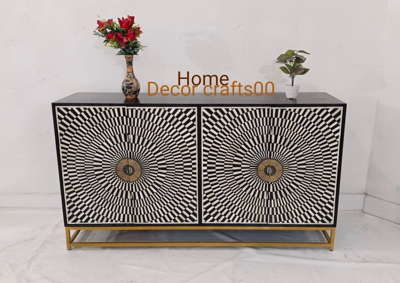 Handmade bone inlay 4 doors Sideboard, bone inlay cabinet, bone inlay furniture