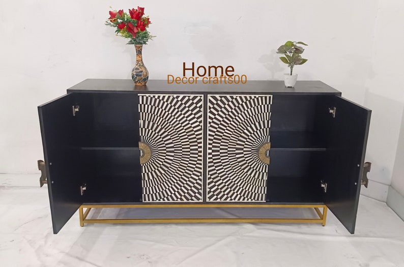 Handmade bone inlay 4 doors Sideboard, bone inlay cabinet, bone inlay furniture