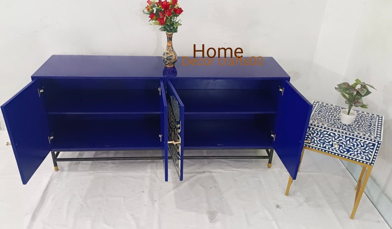 New handmade bone inlay 4 doors cabinet, and 1 drawer side table, bone inlay furniture,