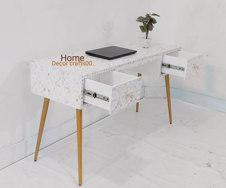 Handmade of pearl Work Desk, laptop table, Bedroom console table furniture,