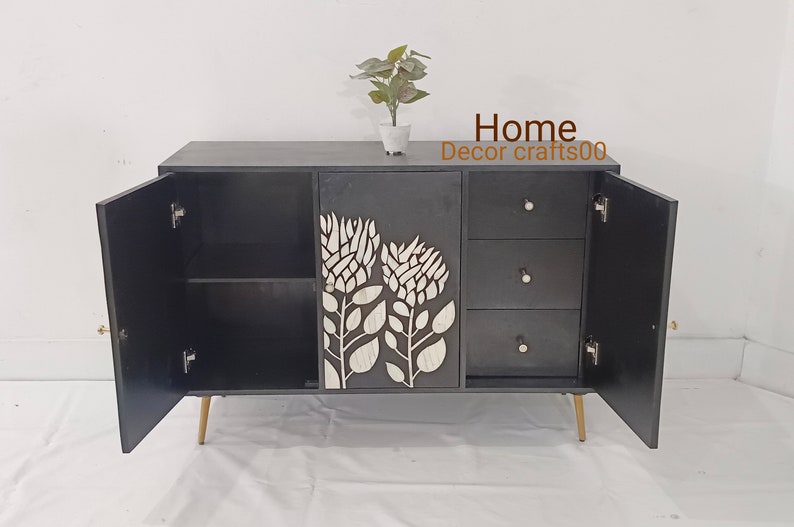 Indian handmade 3 doors 3 drawer Sideboard, inlay Cabinet