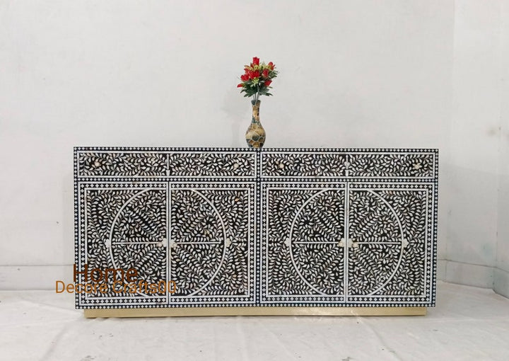 Indian handmade mother of floral  Design Buffet bone chest, bone inlay furniture