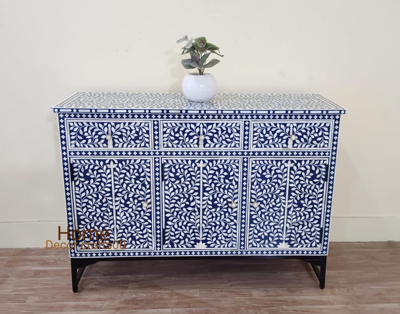 Handmade bone inlay 3 drawer 3 doors buffet, Furniture living room chest