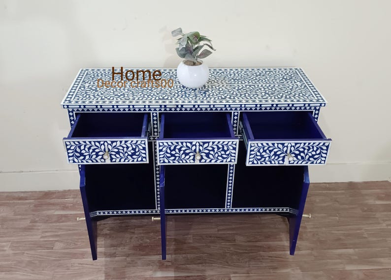 Handmade bone inlay 3 drawer 3 doors buffet, Furniture living room chest