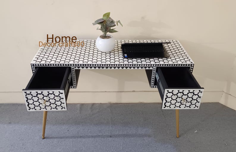 New Indian Handmade Targua Design Work Desk laptop table, bone inlay table, bone inlay furniture,e