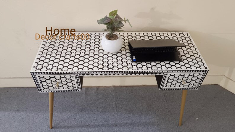 New Indian Handmade Targua Design Work Desk laptop table, bone inlay table, bone inlay furniture,e