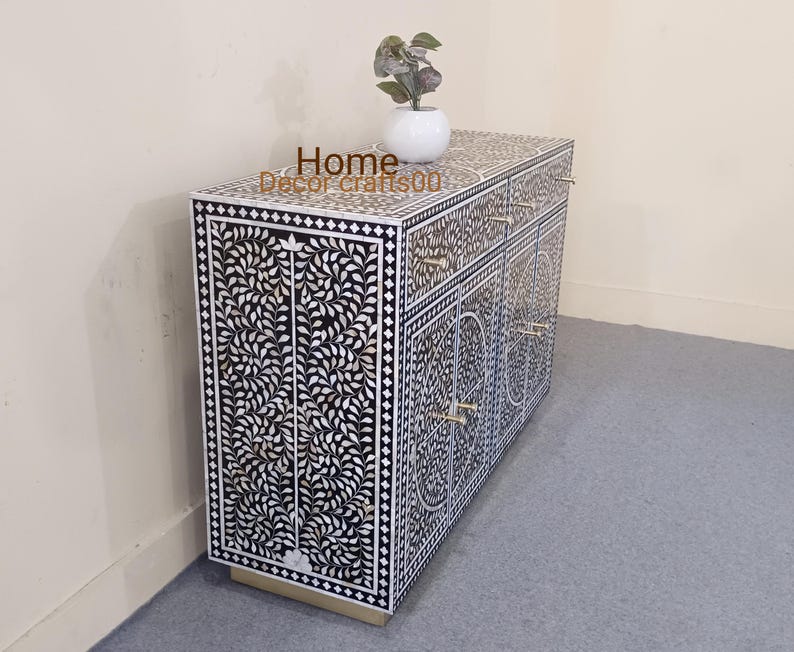 New Indian handmade mother of pearl inlay floral  Design Buffet, mop inlay furniture,