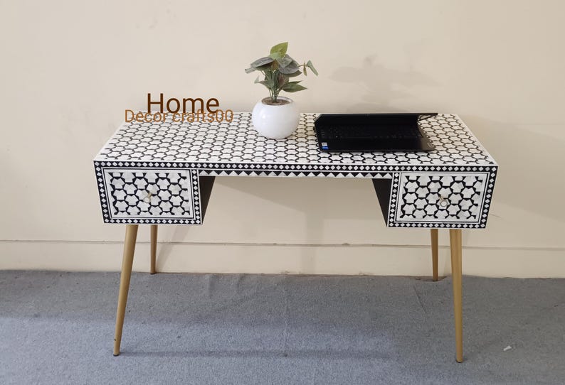 New Indian Handmade Targua Design Work Desk laptop table, bone inlay table, bone inlay furniture,e