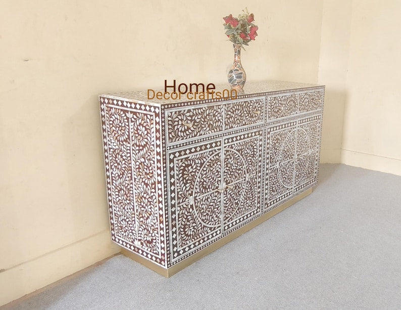 New Indian handmade mother of pearl inlay floral Design Buffet, mop furniture,