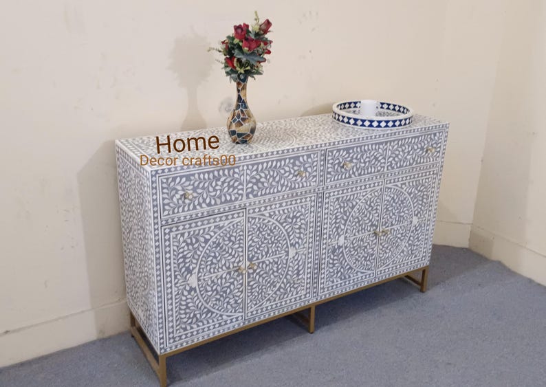 New handmade bone inlay floral Design Buffet, bone inlay Cabinet, bone inlay furniture,