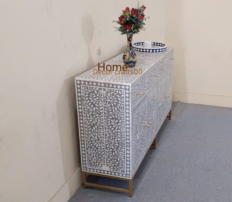 New handmade bone inlay floral Design Buffet, bone inlay Cabinet, bone inlay furniture,