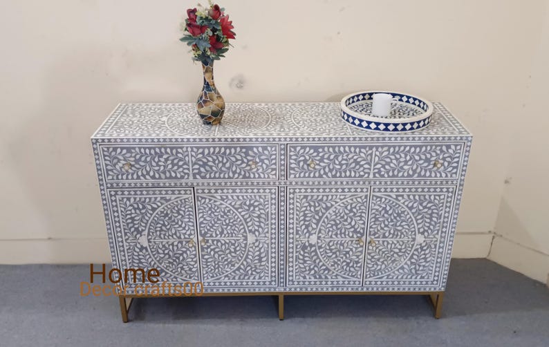 New handmade bone inlay floral Design Buffet, bone inlay Cabinet, bone inlay furniture,