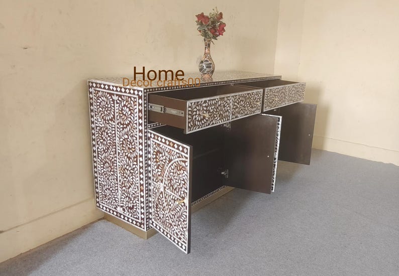 New Indian handmade mother of pearl inlay floral Design Buffet, mop furniture,