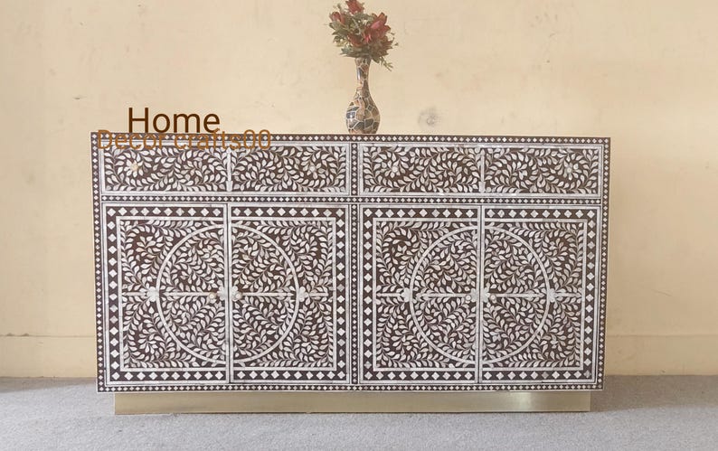 New Indian handmade mother of pearl inlay floral Design Buffet, mop furniture,