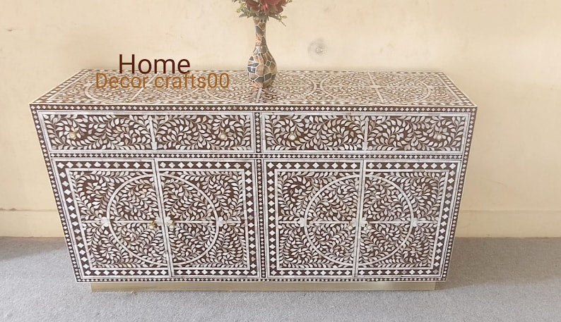 New Indian handmade mother of pearl inlay floral Design Buffet, mop furniture,